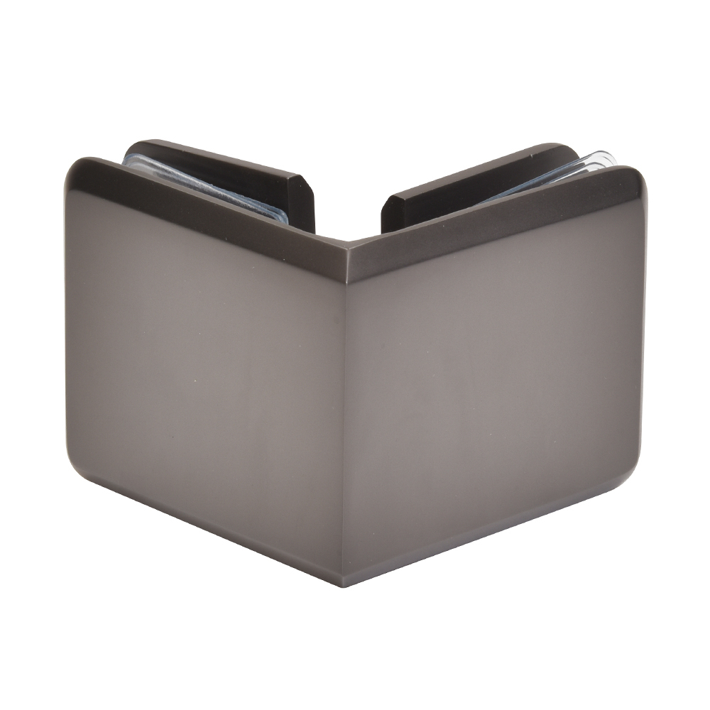 CRL Matte Gun Metal Beveled Style 90 Degree Glass-to-Glass Clamp