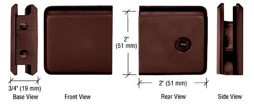 CRL Oil Rubbed Bronze Beveled Style Notch-in-Glass Fixed Panel U-Clamp