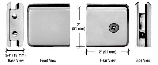 CRL Brushed Nickel Beveled Style Notch-in-Glass Fixed Panel U-Clamp