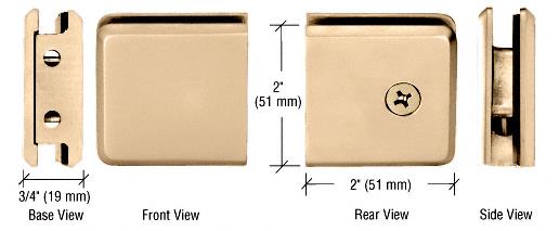 CRL Satin Brass Beveled Style Notch-in-Glass Fixed Panel U-Clamp