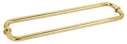 CRL Unlacquered Brass 18" BM Series Back-to-Back Tubular Towel Bars with Metal Washers