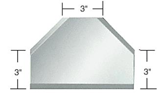 CRL 3" Mirror T-Connector Beveled on 3 Sides