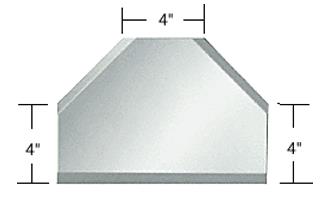CRL 4" Mirror T-Connector Beveled on 3 Sides