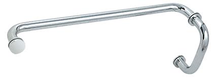 CRL Polished Chrome 6" Pull Handle and 18" Towel Bar BM Series Combination With Metal Washers