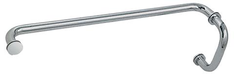 CRL Polished Nickel 6" Pull Handle and 24" Towel Bar BM Series Combination With Metal Washers