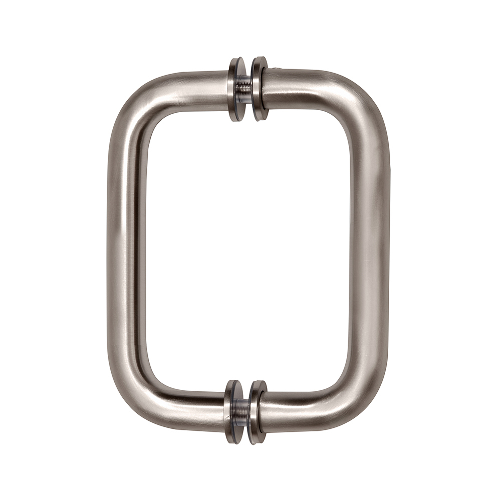 CRL 6" Brushed Nickel (BM Series) Tubular Back-To-Back Pull Handle with Metal Washers