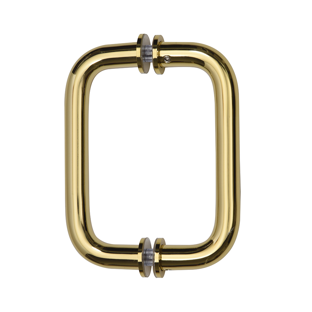 CRL 6" Polished Brass (BM Series) Tubular Back-To-Back Pull Handle with Metal Washers