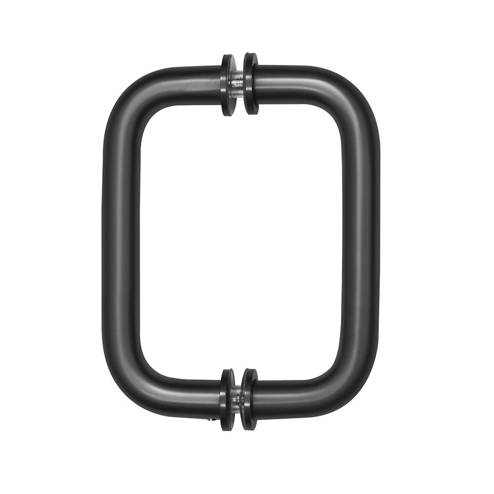 CRL 6" Matte Black (BM Series) Tubular Back-To-Back Pull Handle with Metal Washers