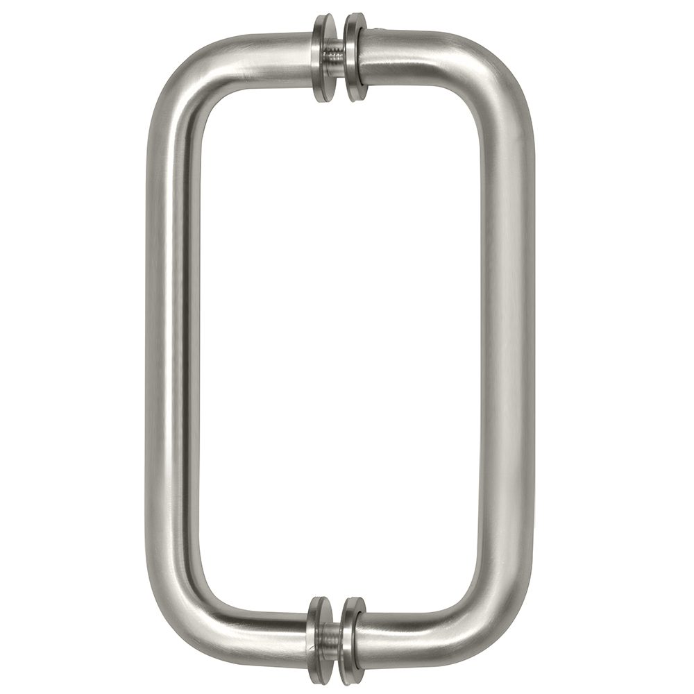 CRL 8" Satin Nickel (BM Series) Tubular Back-To-Back Pull Handle with Metal Washers
