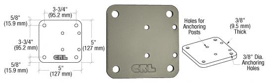 CRL Beige Gray 5" x 5" Offset Base Plate