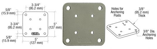 CRL Beige Gray 5" X 5" Square Base Plate