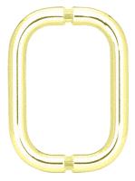 CRL Polished Brass 6" Back-To-Back Solid Brass 3/4" Diameter Pull Handles without Metal Washers