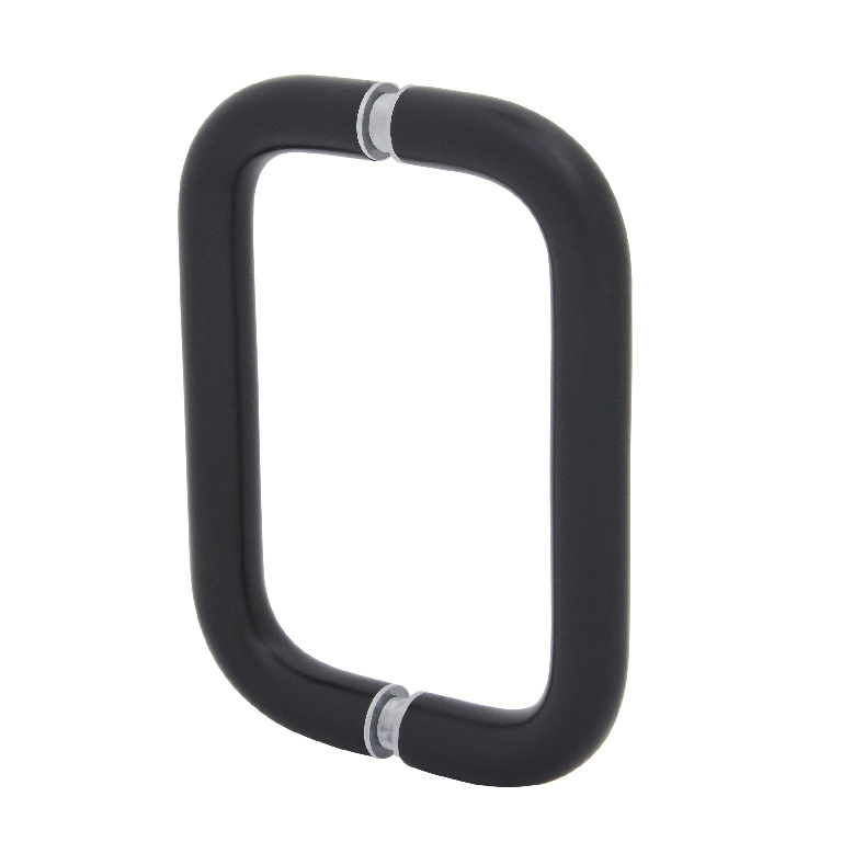 CRL Matte Black 6" Back-To-Back Solid Brass 3/4" Diameter Pull Handles without Metal Washers