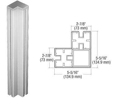 CRL Custom Security Check Point Barrier System 90 Degree Corner Post