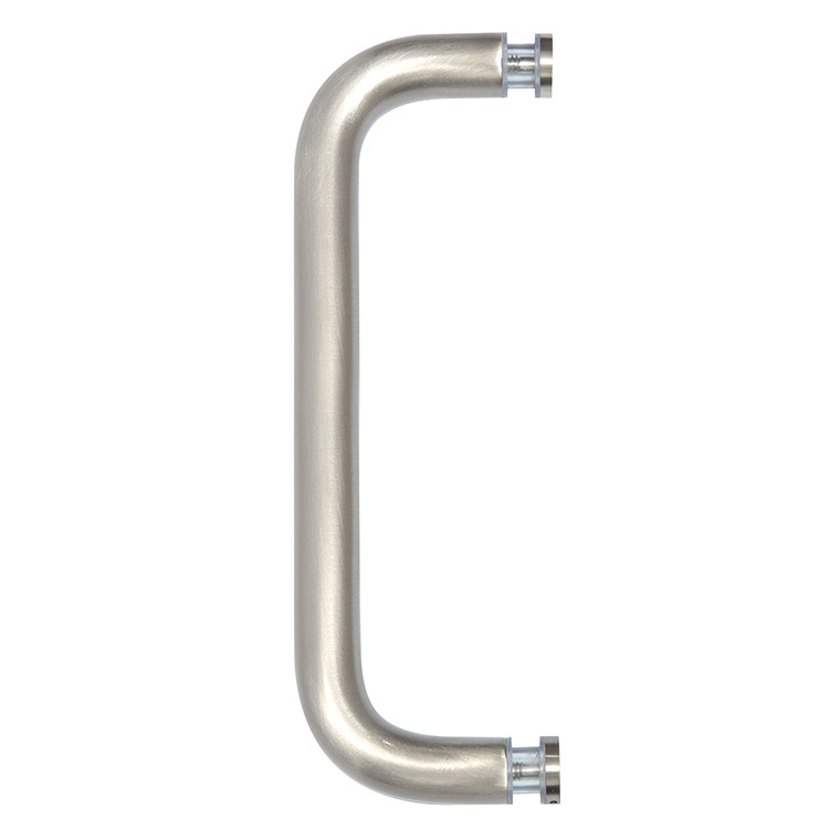 CRL 8" Brushed Nickel Single-Sided Solid 3/4" Diameter Pull Handle without Metal Washers