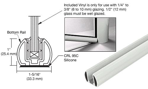 CRL  Agate Gray Bottom Rail Only for the Aluminum Windscreen System - 20 ft 1 in long