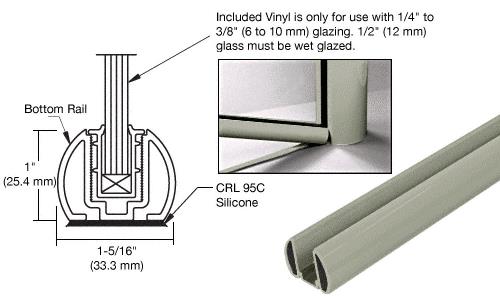 CRL  Beige Gray Bottom Rail Only for the Aluminum Windscreen System  - 20 ft 1 in long