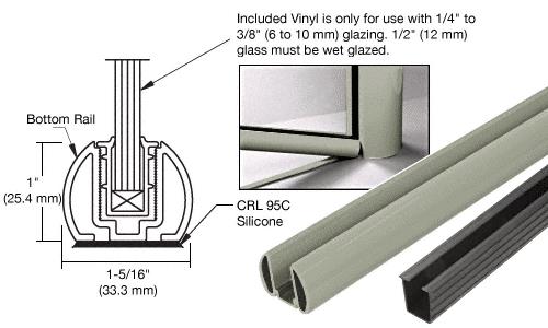 CRL AWS 60" Beige Gray Bottom Rail Kit with Rigid Glazing Vinyl