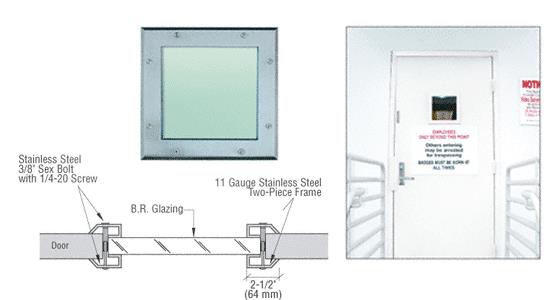 CRL Dual Flange Bullet Resistant Door Window
