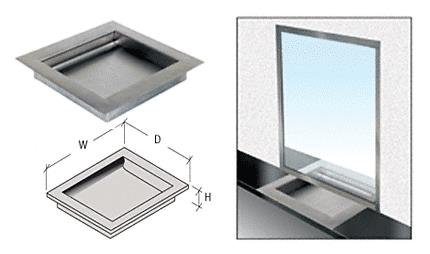 CRL Non-Ricochet Level 3 Bullet Resistant 12" W x 12" D x 2" H Drop-In Deal Tray
