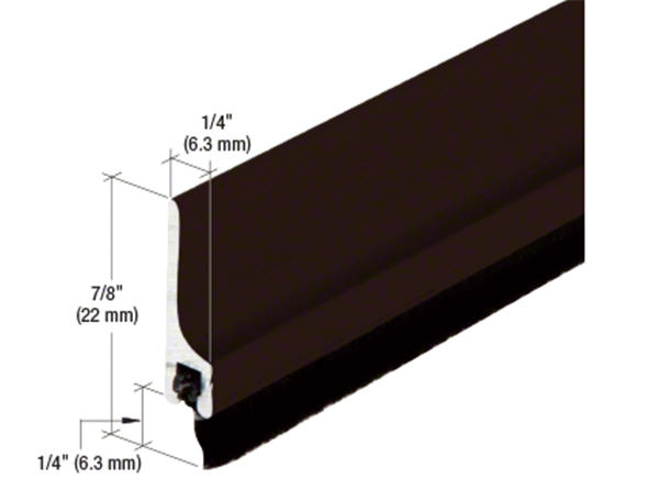 CRL Bronze Surface Mounted Exposed Fastener Door Sweep with Weatherstrip - 183" Length
