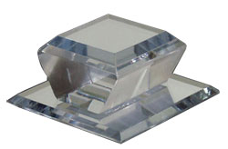 Clear Acrylic Beveled Stick-On Mirror Knob - 2" Square