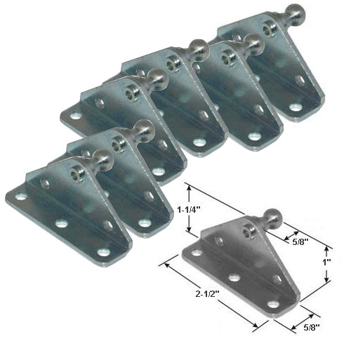 Gordon Glass&#174; 10MM Ball Stud Bracket for Gas Prop/Strut - 6 Pack