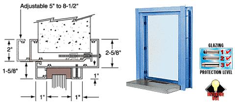 CRL Kynar Painted (Specify) Aluminum Clamp-On Frame Interior Glazed Exchange Window With 18" Shelf and Deal Tray