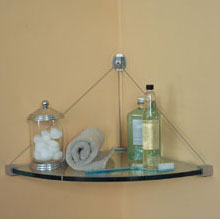 10" x 10" Corner Cable Glass Shelf Kit