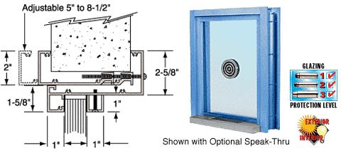 CRL Kynar Painted (Specify) Aluminum Clamp-On Frame Exterior Glazed Exchange Window With 12" Shelf and Deal Tray