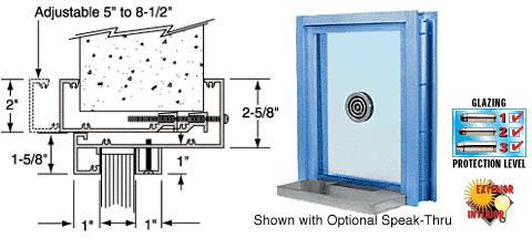 CRL Kynar Painted (Specify) Aluminum Clamp-On Frame Exterior Glazed Exchange Window With 18" Shelf and Deal Tray