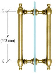 CRL Polished Brass 8" Colonial Style Back-to-Back Pull Handle