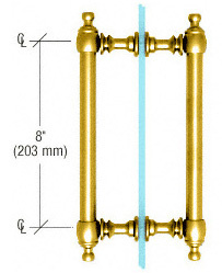 CRL Unlacquered Brass 8" Colonial Style Back-to-Back Pull Handle