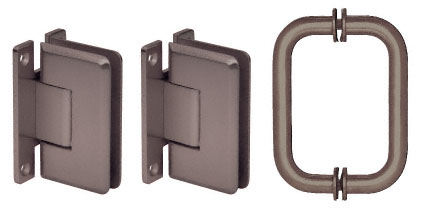 CRL Oil Rubbed Bronze Cologne Shower Pull and Hinge Set