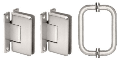 CRL Chrome Cologne Shower Pull and Hinge Set