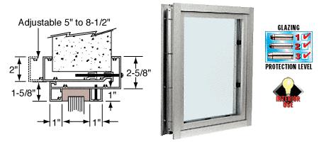 CRL Satin Anodized Aluminum Clamp-On Frame Interior Glazed Vision Window