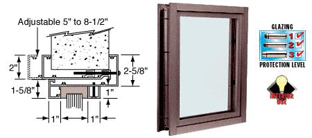 CRL Duranodic Bronze Aluminum Clamp-On Frame Interior Glazed Vision Window