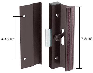 CRL Black Clamp-Style Surface Mount Sliding Glass Door Handle 4-15/16" Screw Holes