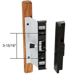 CRL Sliding Glass Door Handle, Mortise Style, 3-15/16" Screw Holes, Wood/Aluminum