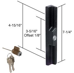 Black Pull and Keyed Locking Unit for Adams Rite and W&F Latches