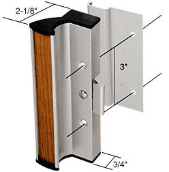 CRL Aluminum Clamp-Style Surface Mount Sliding Glass Door Handle 3" Screw Holes for International Doors