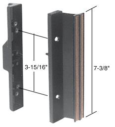 CRL Sliding Glass Patio Door Handle, Mortise Style, 3-15/16" Screw Holes, Black