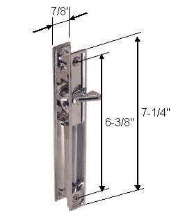 CRL Chrome Non-Keyed Sliding Glass Door Handle Set; 6-3/8" Screw holes for Miller (Mil-Door)