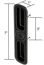 Outside Pull for International Patio Doors, Black, 3" Screw Holes
