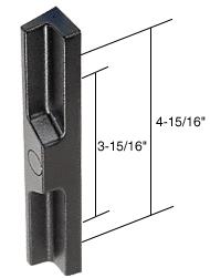 Sliding Glass Patio Door Outside Pull, 3-15/16" and 4-15/16" Screw Holes, Black Plastic
