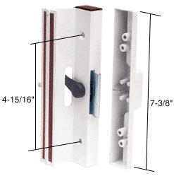 White Clamp-Style Surface Mount Sliding Glass Door Handle 4-15/16" Screw Holes
