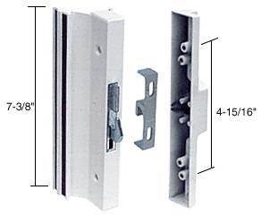 Sliding Glass Patio Door Handle, Hook Style, Surface Mount, 1-1/2" Standard Handle Profile, 4-15/16" Screw Holes, White