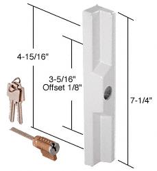 CRL White Pull and Keyed Locking Unit for Adams Rite and W&F Latches