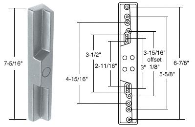 CRL Gray Outside Pull and Keyed Locking Unit Multiple Screw Hole Patterns