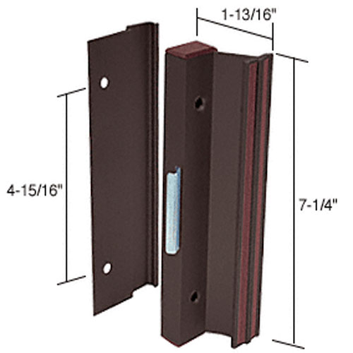 CRL Bronze Clamp-Style Surface Mount Sliding Glass Door Handle 4-15/16" Screw Holes